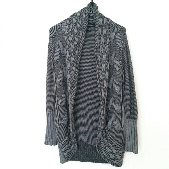 Claire Jolie Sweaters - Two tone charcoal gray cocoon sweater cardigan